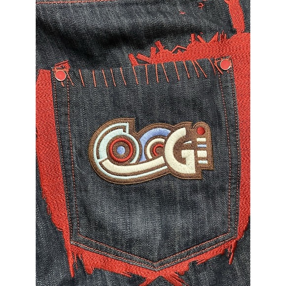 Vintage Y2K Coogi Baggy Wide Leg Jeans Men's 44x35 Embroidered Jnco Style Pants - Picture 5 of 6